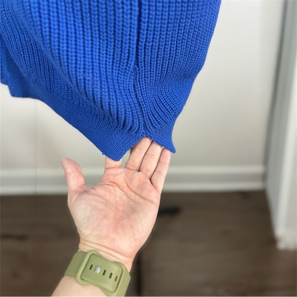 Talbots Women's Blue Sleeveless Turtleneck Sweater Tunic Top Size S Cotton Blend - Picture 5 of 10